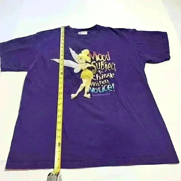 Vintage 90s Walt Disney Tinker Bell Peter Pan Graphic Quote T-Shirt Size Large - Picture 7 of 10